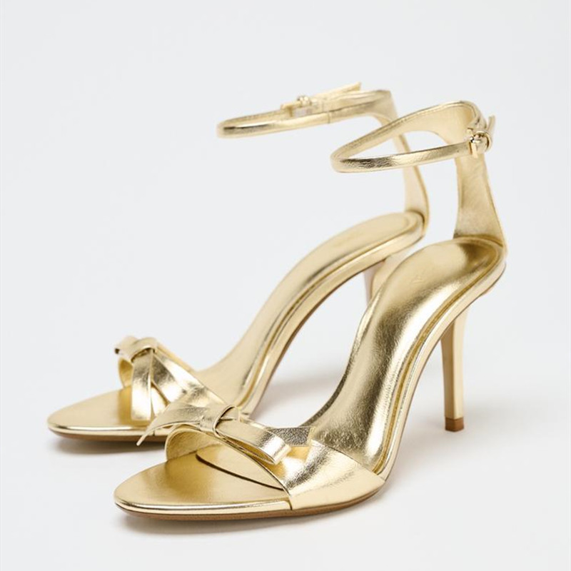 Women'S Fashion Q - Elegant Golden Bow Brand High Heeled