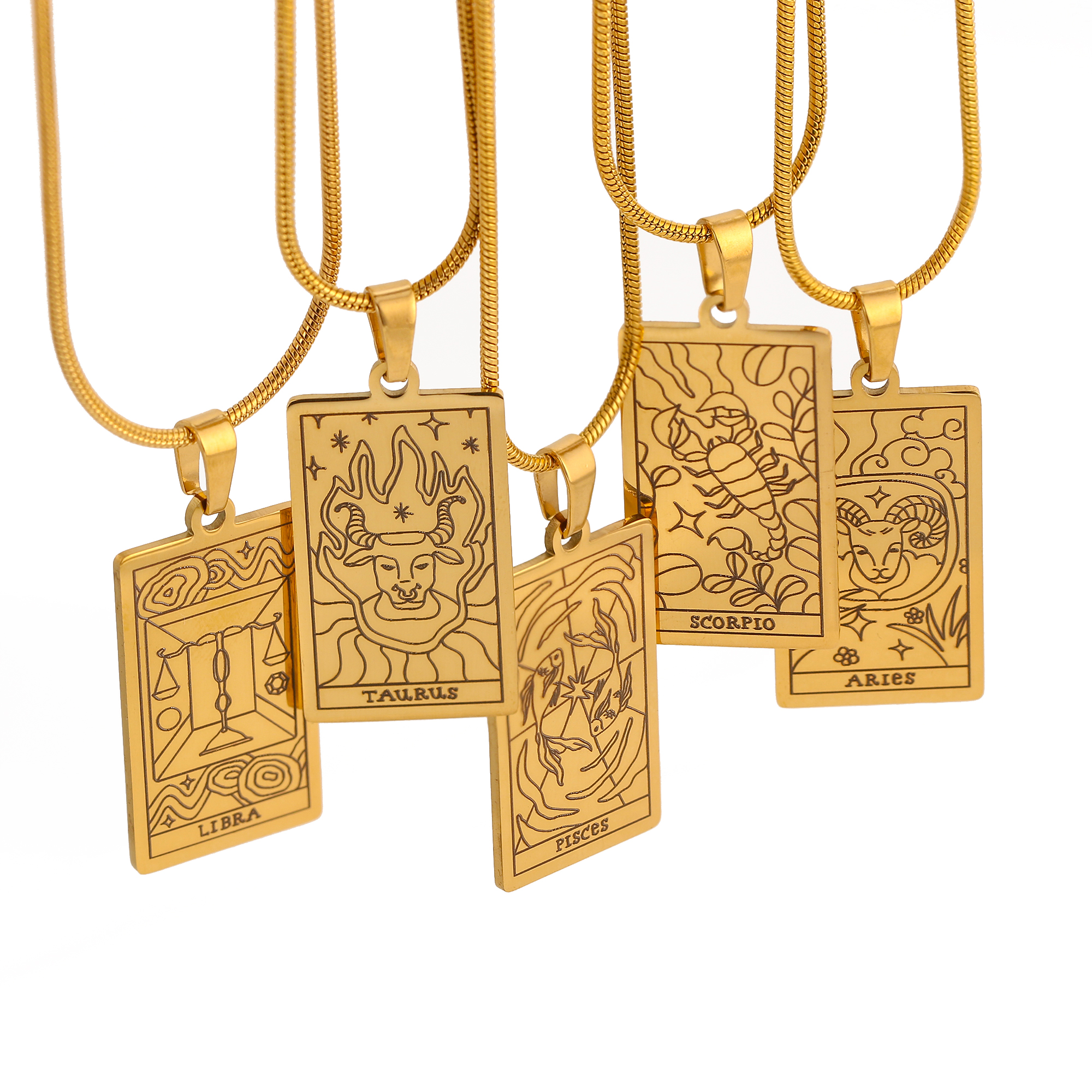 Women'S Ysl Fashion - Zodiac Sign Necklace Stainless Steel 12