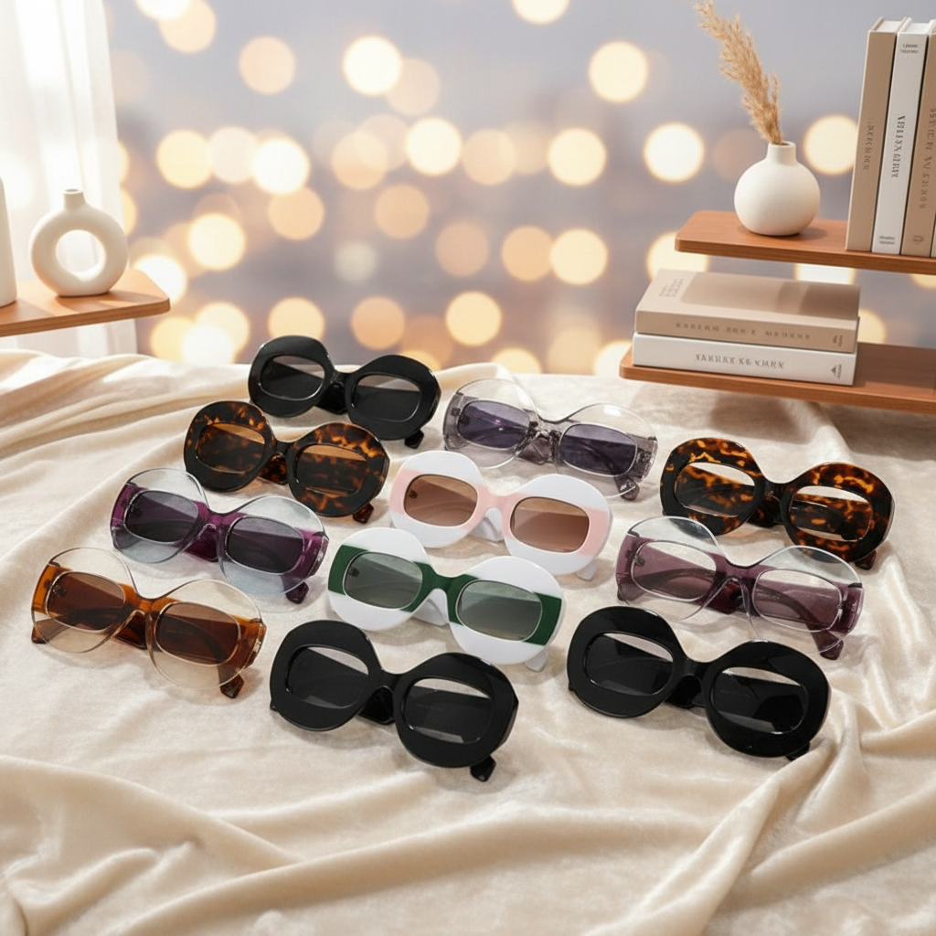 Women'S Fashion Glasses With Clear Lenses - New PC Sunglasses Goggles Gradient Lenses