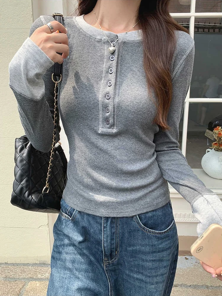 Women'S Fashion For 2025 - Y2K Patchwork T-Shirt 2025, Contrast Color