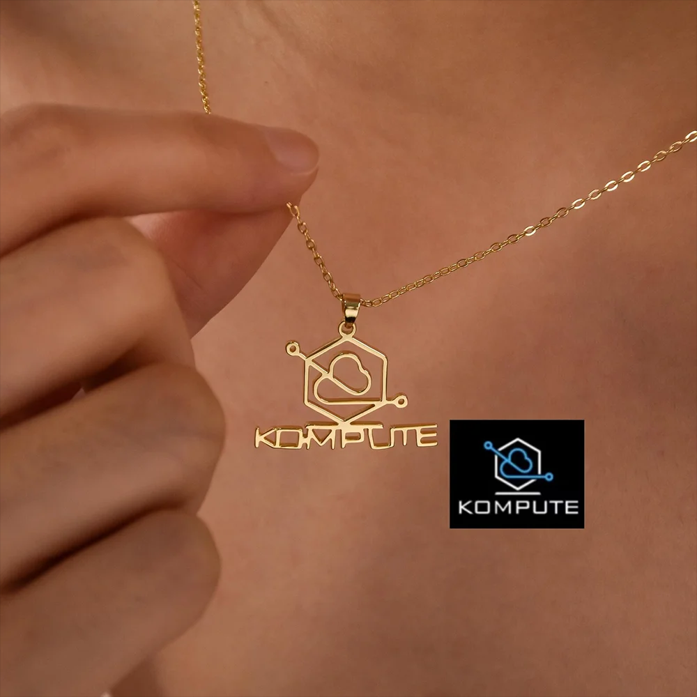Women Fashion Icon - Custom Company Logo Necklace Personalized Cut