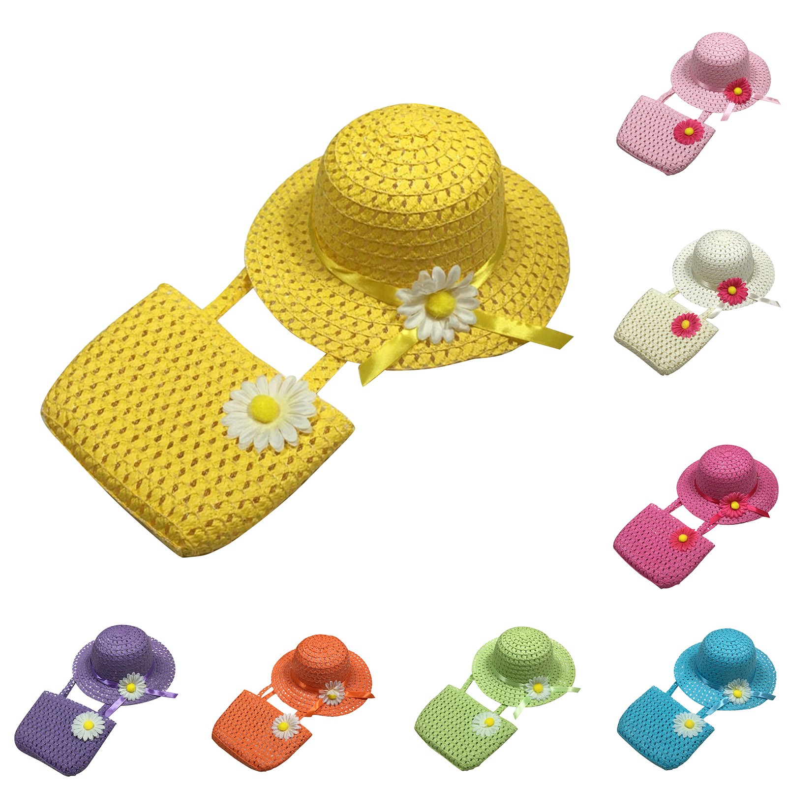 Straw Hat Summer - Fashionable Girl's Straw Hat Kids Sun-Protective