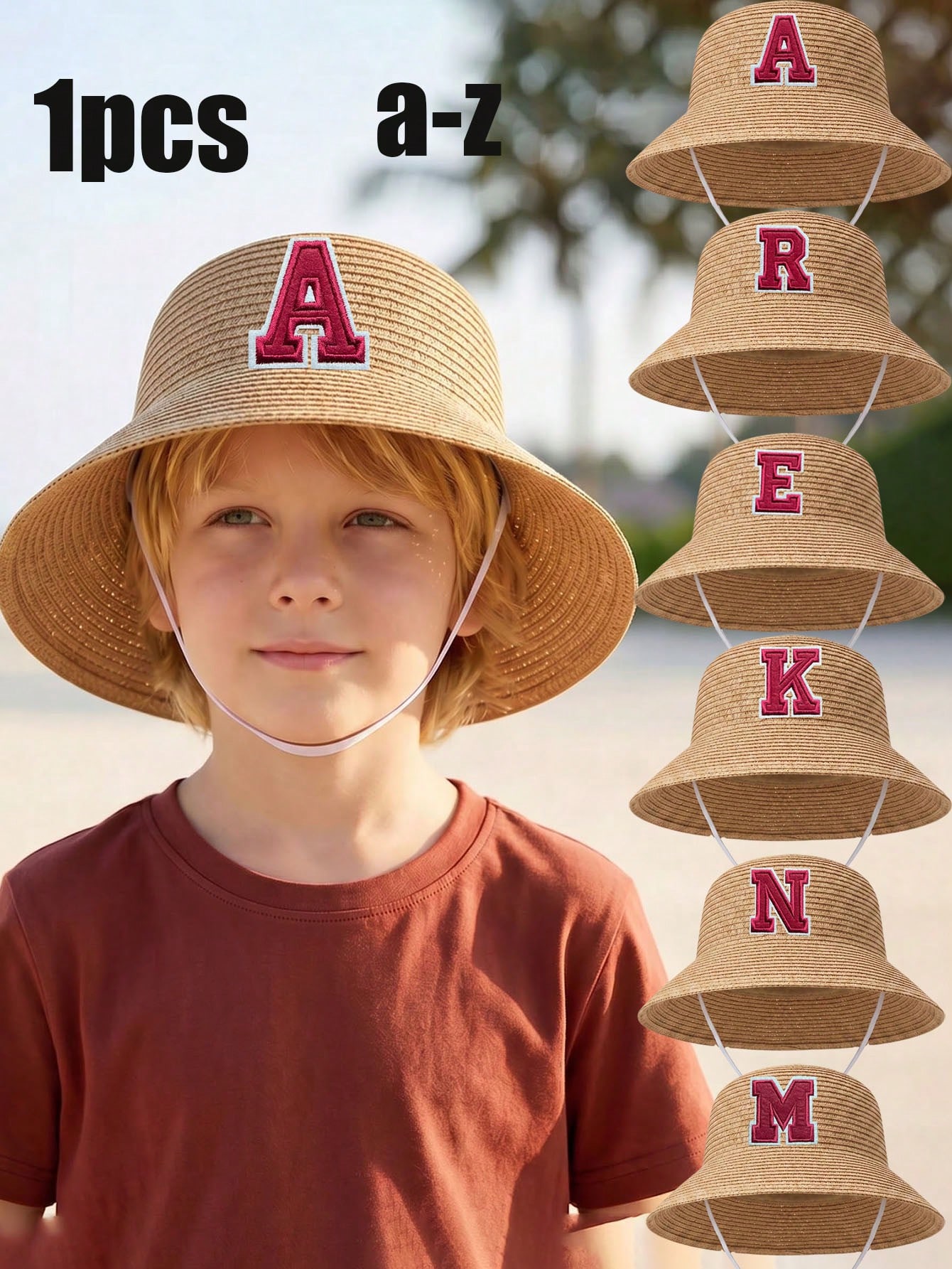 1Pc 3-8Y Boys Coffee Bow Straw - Straw Hat Summer recensie en prijs