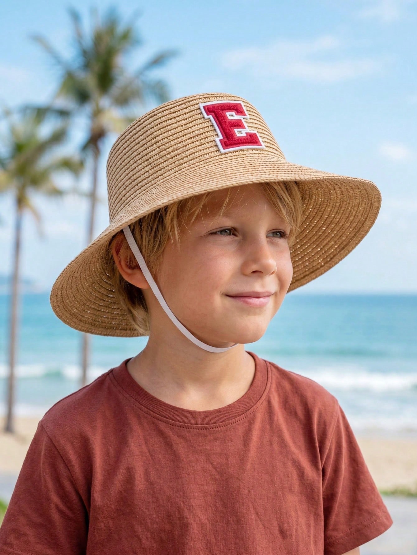 1Pc 3-8Y Boys Coffee Bow Straw - Straw Hat Summer recensie en prijs