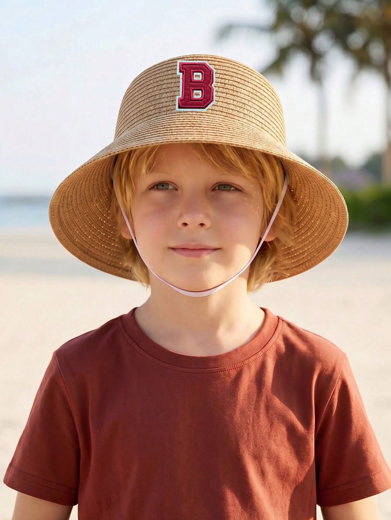 1Pc 3-8Y Boys Coffee Bow Straw - Straw Hat Summer recensie en prijs