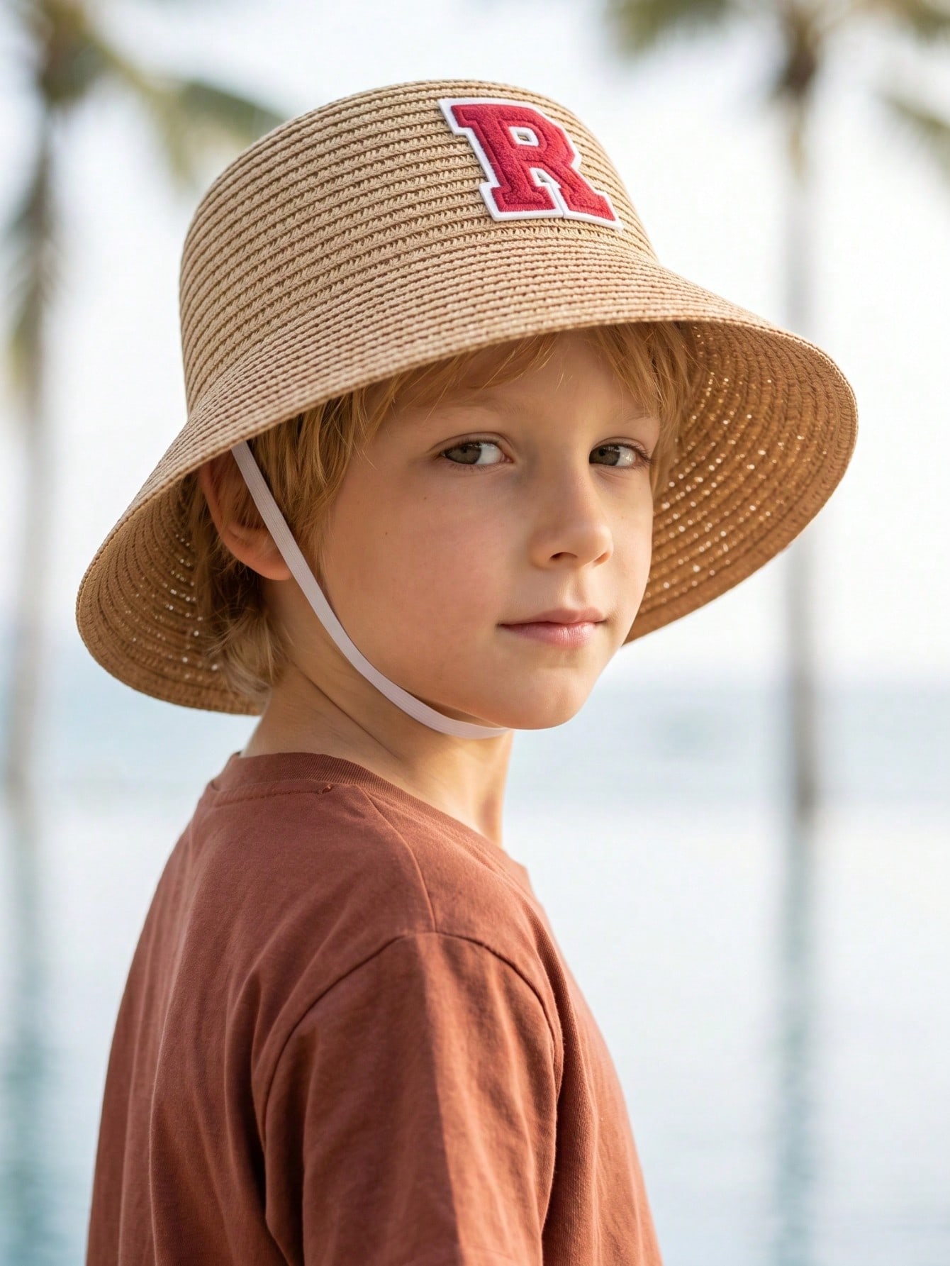 1Pc 3-8Y Boys Coffee Bow Straw - Straw Hat Summer recensie en prijs