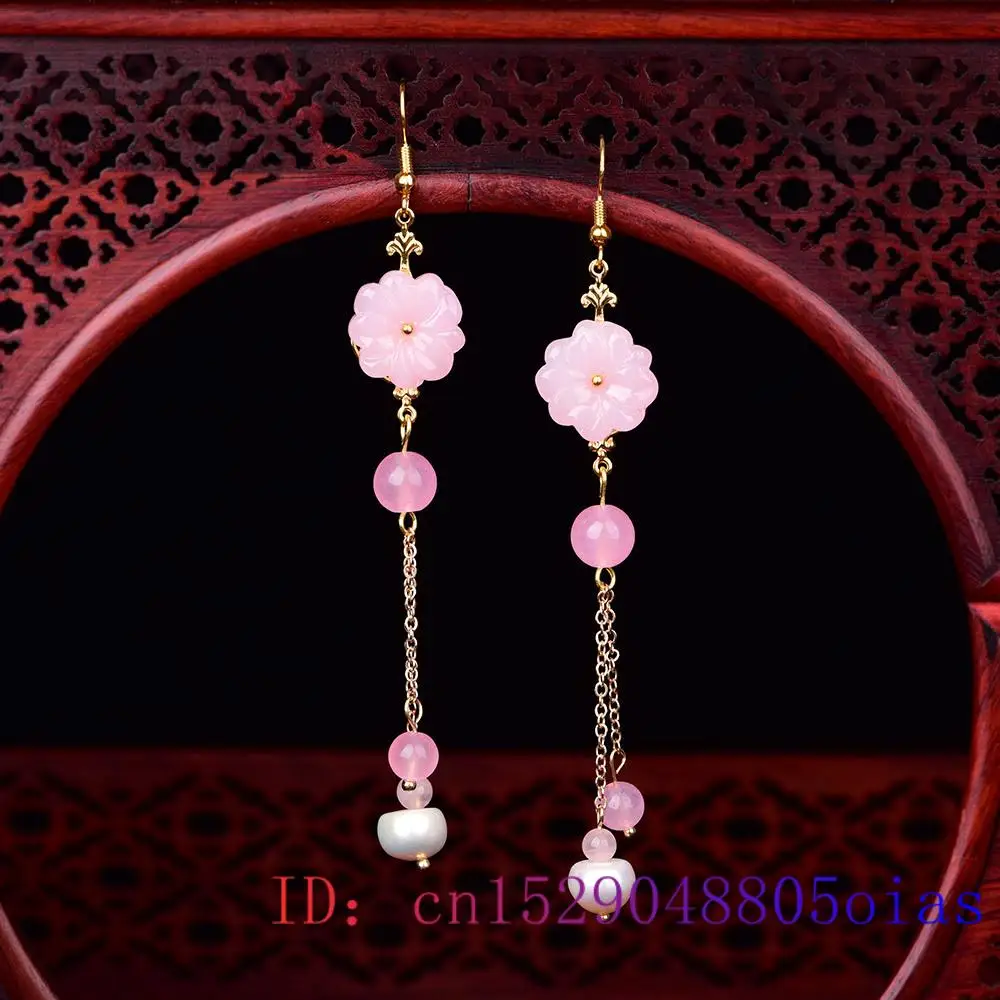 Pink Jade Flower Earrings Chal - Women Fashion Jewellery recensie en prijs