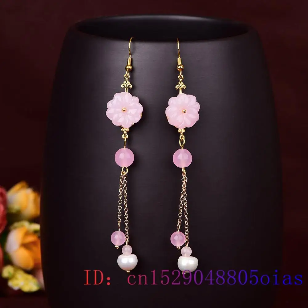 Pink Jade Flower Earrings Chal - Women Fashion Jewellery recensie en prijs