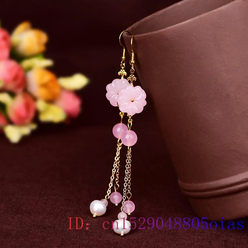 Pink Jade Flower Earrings Chal - Women Fashion Jewellery recensie en prijs