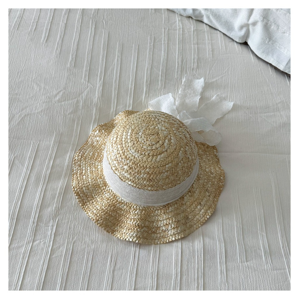 Kids Natural Straw Sun Hat wit - Straw Hat Summer recensie en prijs