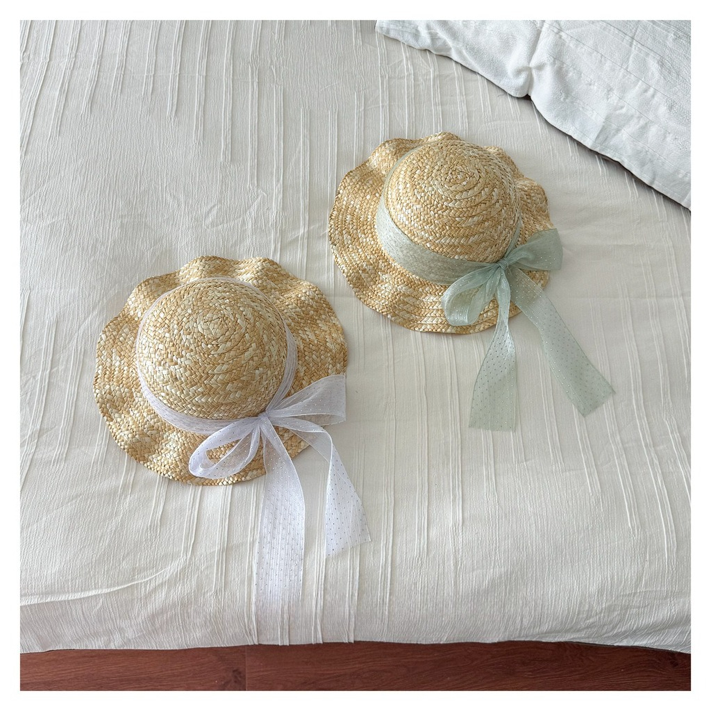 Kids Natural Straw Sun Hat wit - Straw Hat Summer recensie en prijs