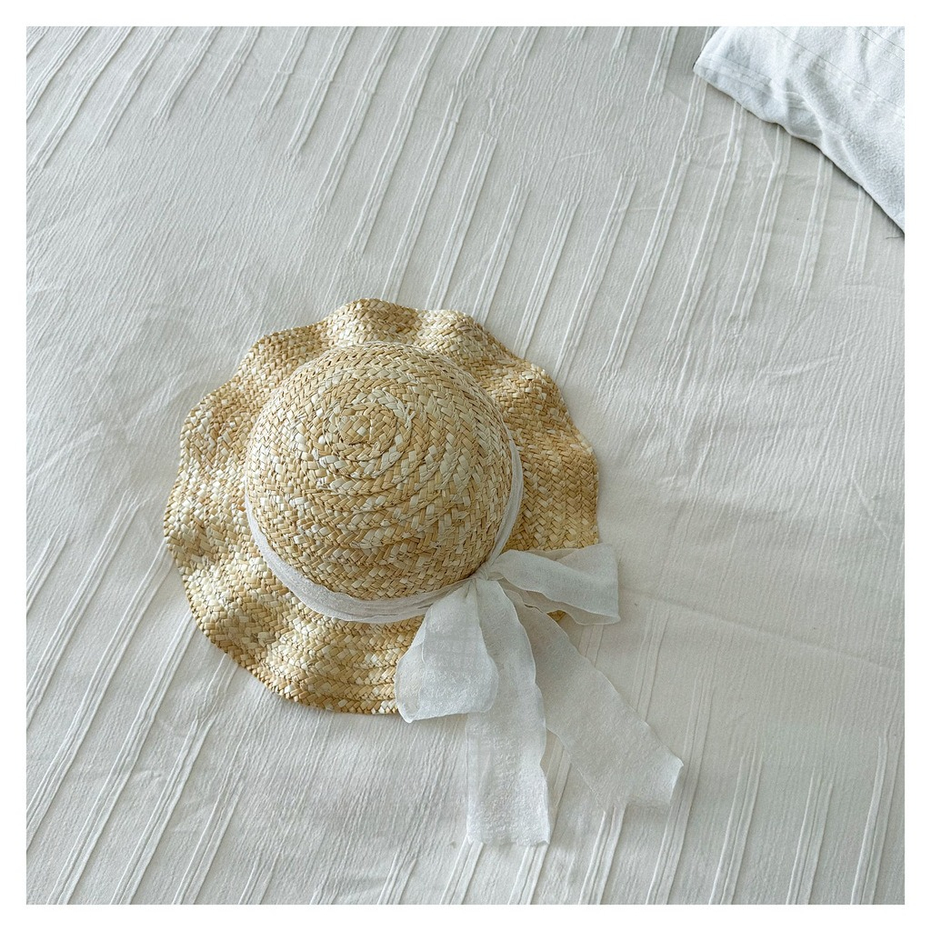 Kids Natural Straw Sun Hat wit - Straw Hat Summer recensie en prijs