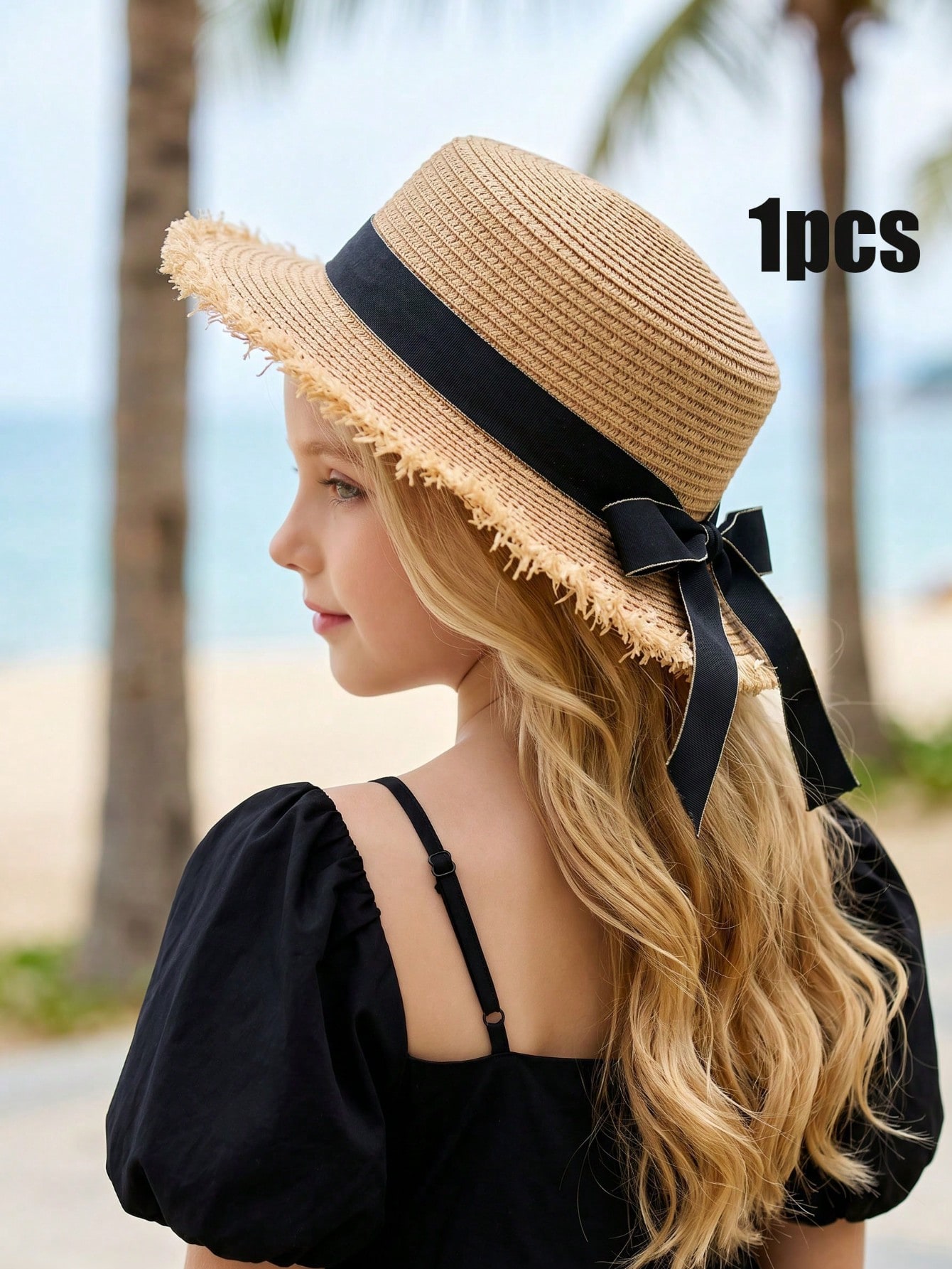 1Pc 3-8Y Girls Coffee Broken B - Straw Hat Summer recensie en prijs