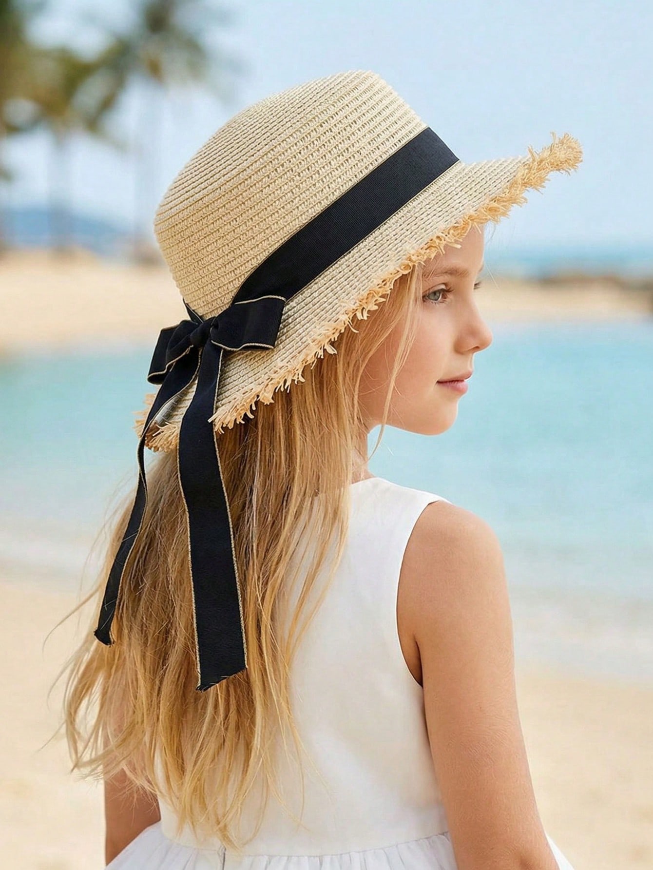 1Pc 3-8Y Girls Coffee Broken B - Straw Hat Summer recensie en prijs