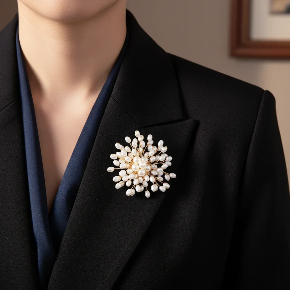 Pearl Woven Flower Brooch For  - Women Fashion Designers recensie en prijs
