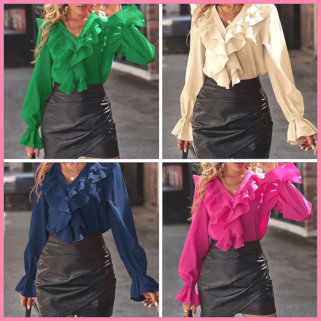 2025 Fashion V-Neck Ruffle Fla - Women'S Fashion For 2025 recensie en prijs