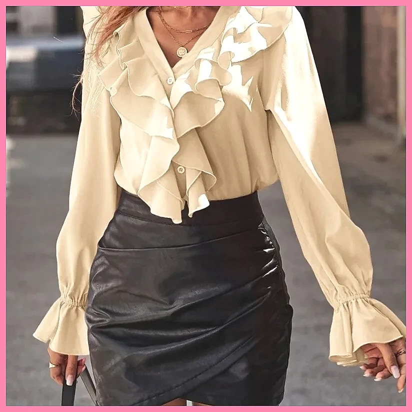 2025 Fashion V-Neck Ruffle Fla - Women'S Fashion For 2025 recensie en prijs