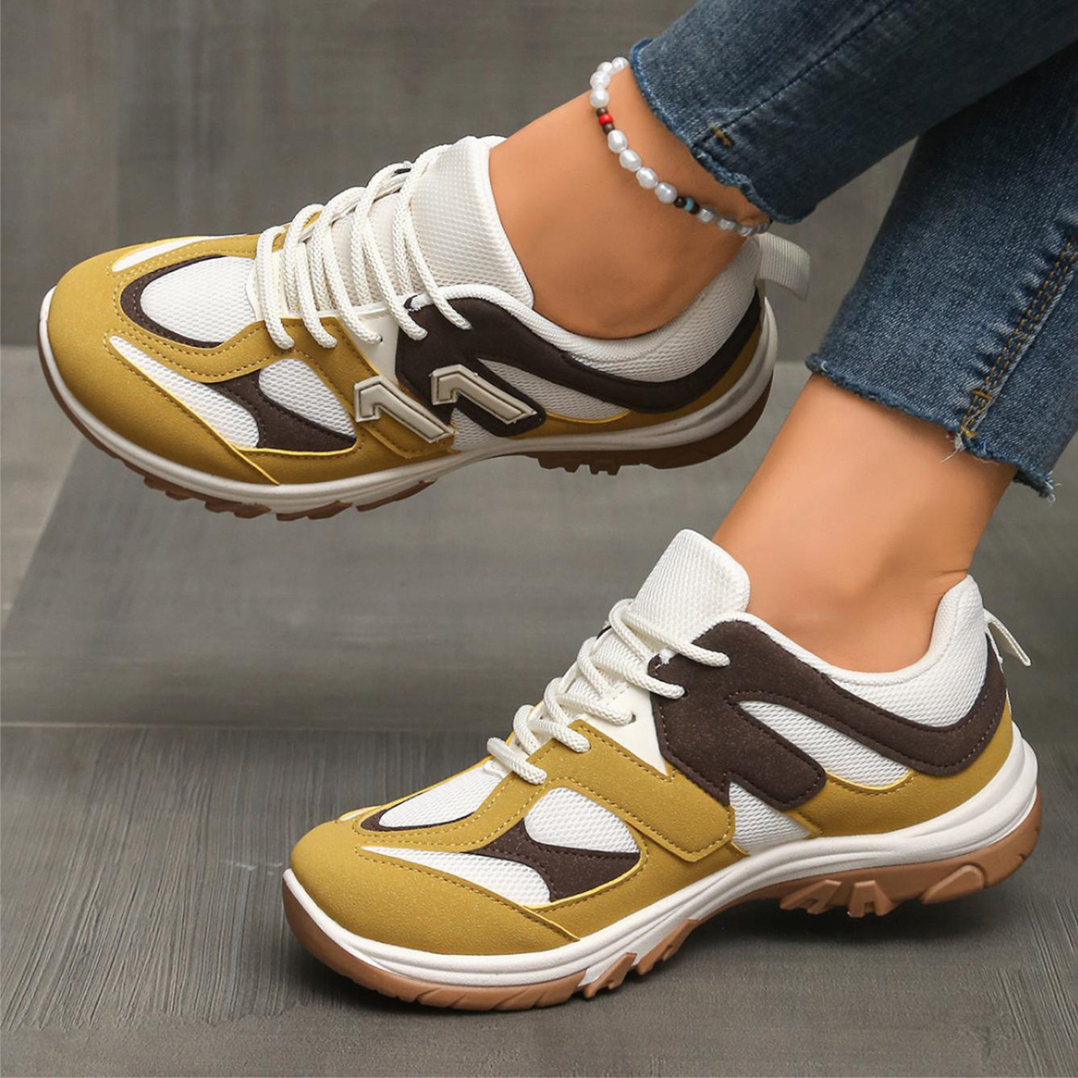 Fashion Gray Yellow Mix Color  - Women'S Yellow Fashion Sneakers recensie en prijs