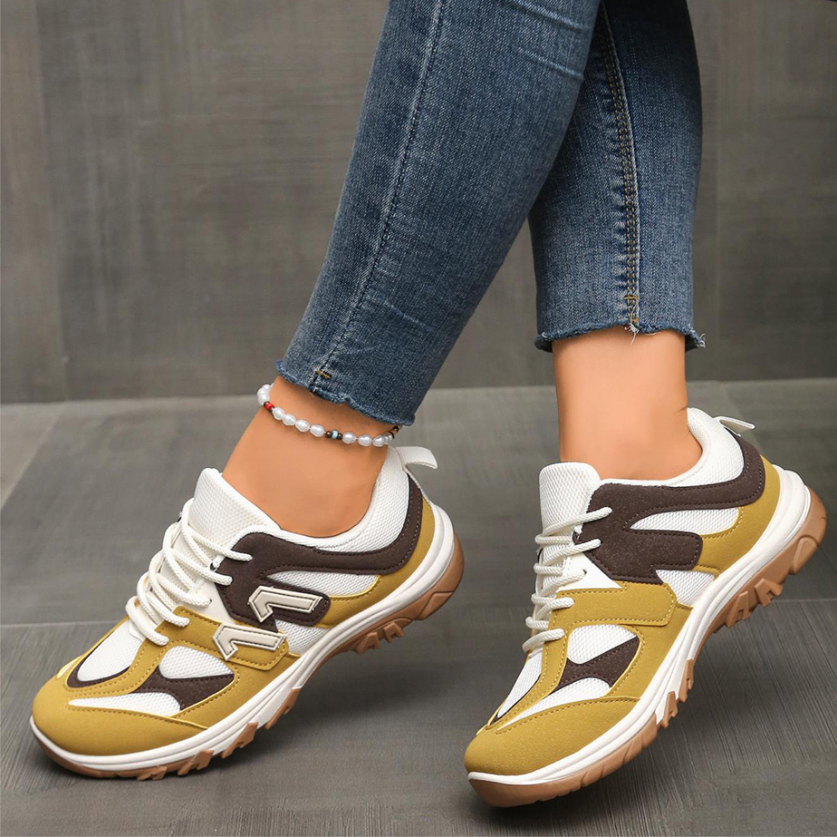 Fashion Gray Yellow Mix Color  - Women'S Yellow Fashion Sneakers recensie en prijs
