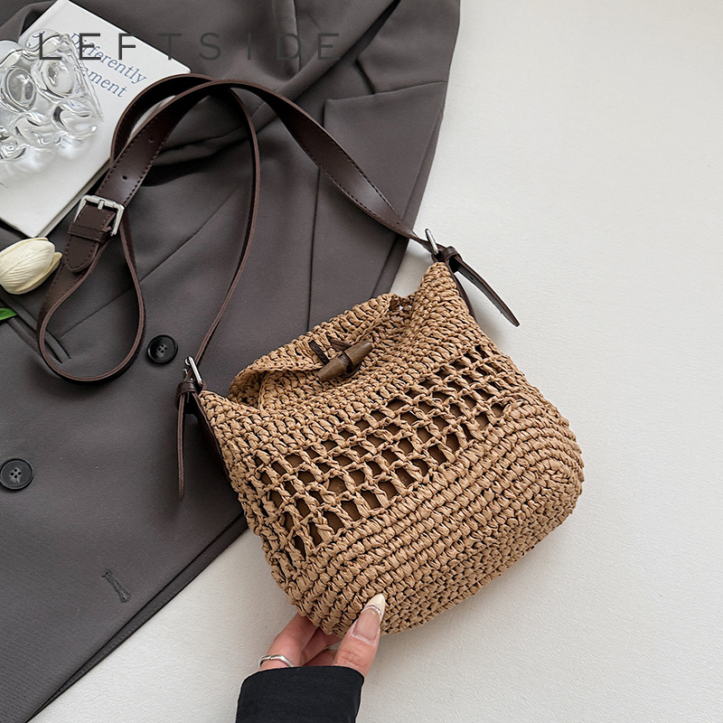 Small Woven Straw Bucket Bag L - Women'S Fashion Trends 2026 Spring Summer recensie en prijs
