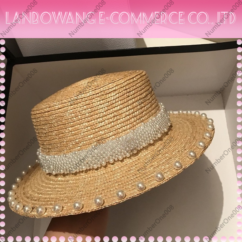 Pearl Decorated Straw Flat Top - Straw Hat Summer recensie en prijs