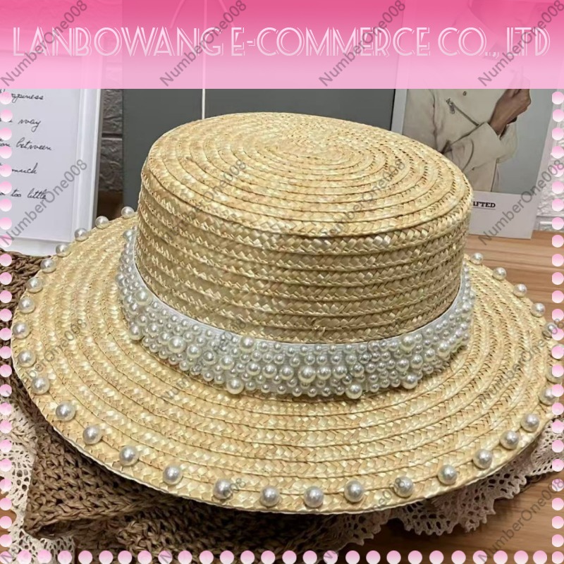 Pearl Decorated Straw Flat Top - Straw Hat Summer recensie en prijs