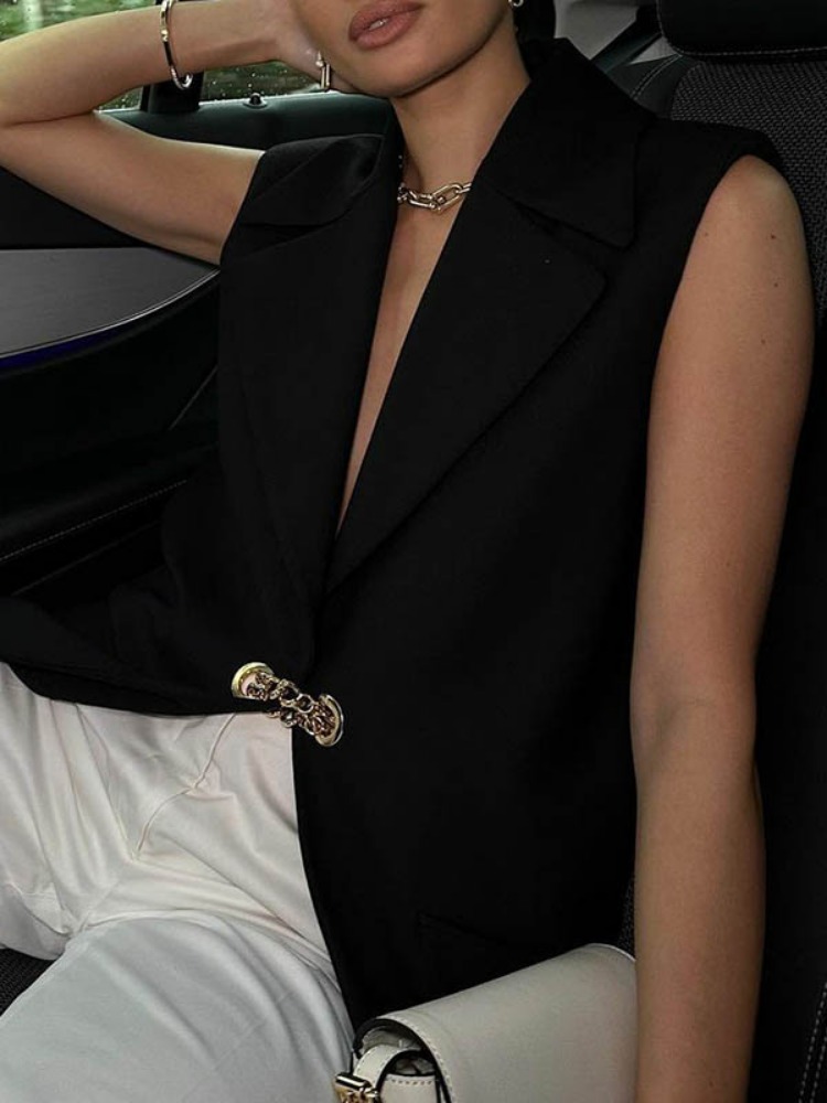 Women's Solid Black Sleeveless - Women'S Fashion Trends 2026 Spring Summer recensie en prijs